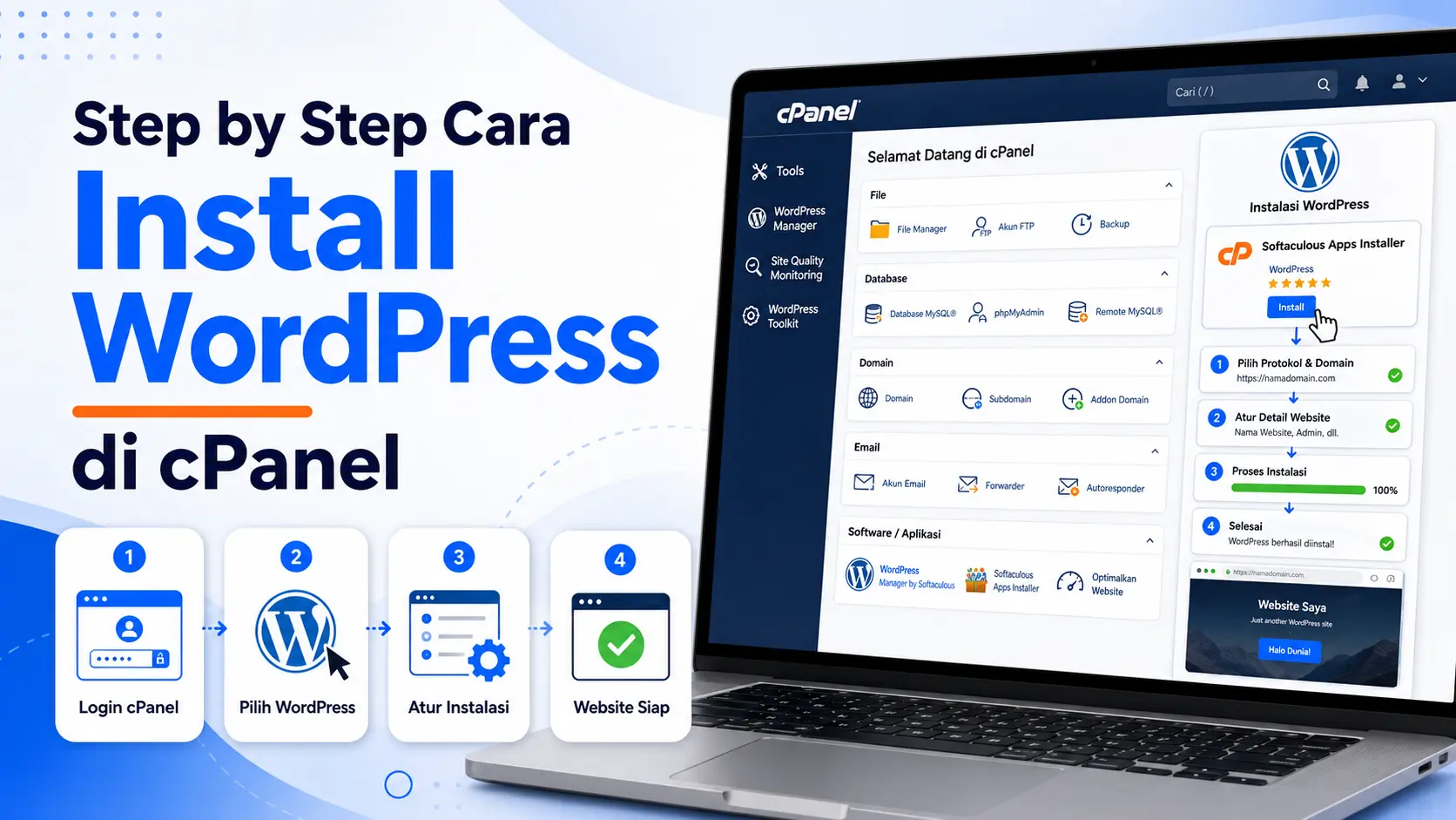 Step by Step Cara Install Wordpress di cPanel