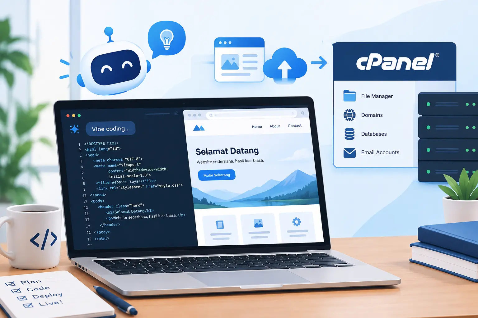 Cara Deploy Website Vibe Coding dengan cPanel untuk Pemula
